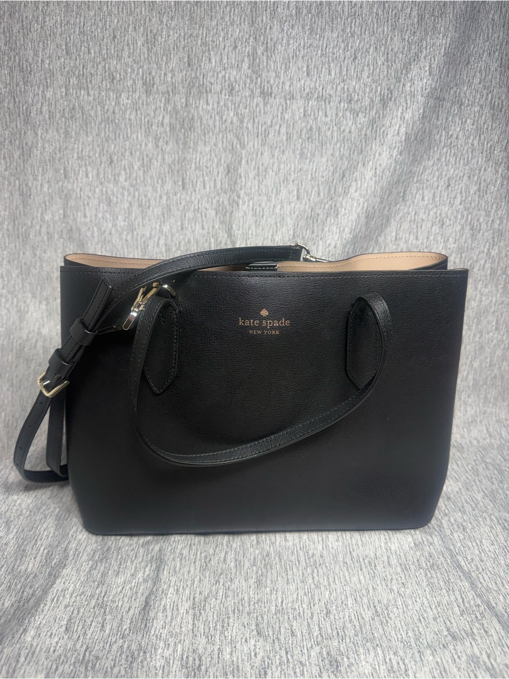 kate spade Black Leather Tote with Shoulder Strap